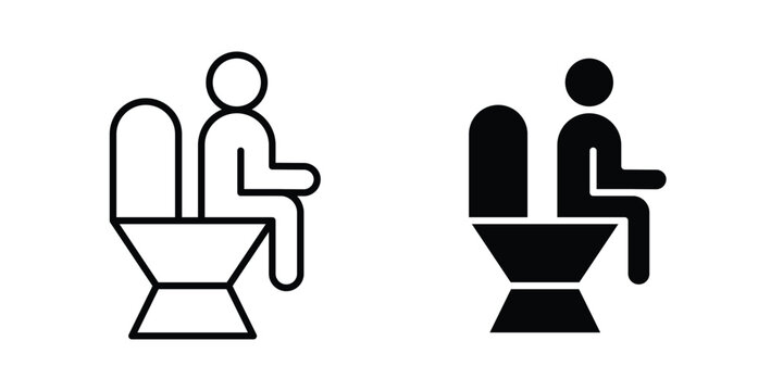 Diarrhea icon illustration design vector set in black.