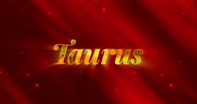 Taurus text - Background Red with Golden Text concept Elegant background
