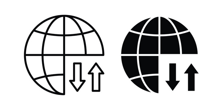 Import export icon illustration design vector set in black.