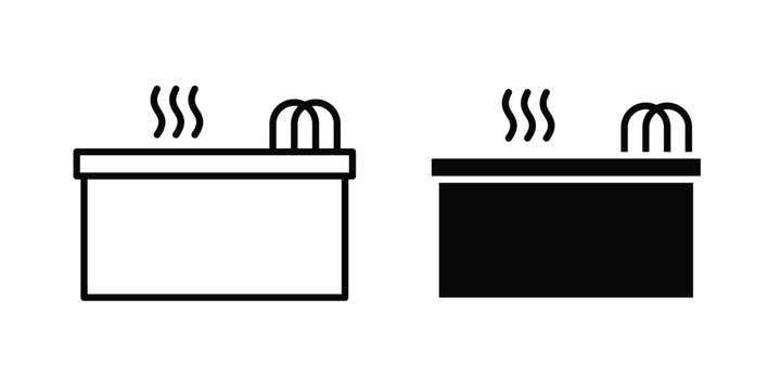 Jacuzzi icon illustration design vector set in black.