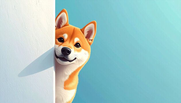 Cute Shiba Inu Dog Portrait
