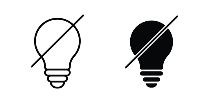 Light off icon illustration design vector set in black.
