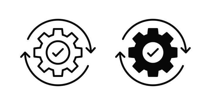 Optimization icon illustration design vector set in black.