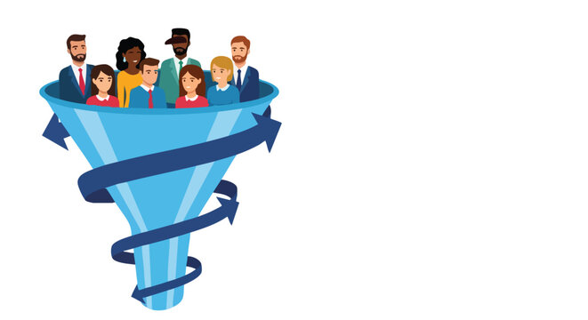 Strategic B2B Sales Funnel Illustration for Optimizing Lead Generation and Enterprise Customer Acquisition Cycles