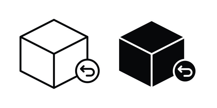 Return purchase icon illustration design vector set in black.
