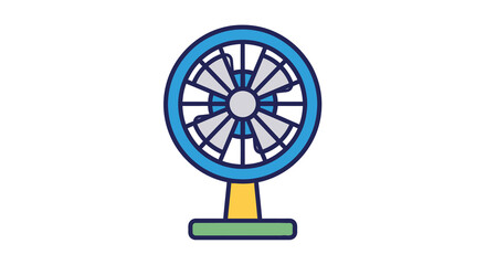 Obraz premium cartoon electric fan icon with blue rim and white background