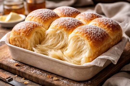 Homemade Kue Kapas Bread Featuring Soft and Fluffy Layers