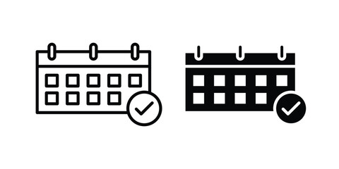 Naklejka premium Schedule icon illustration design vector set in black.