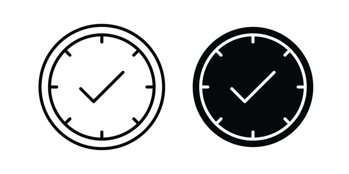 Save time icon illustration design vector set in black.