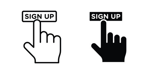 Fototapeta premium Signup icon illustration design vector set in black.