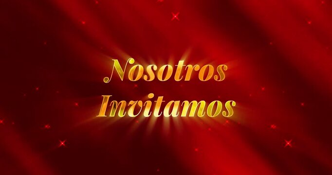 Nosotros Invitamos text - Background Red with Golden Text concept Elegant background