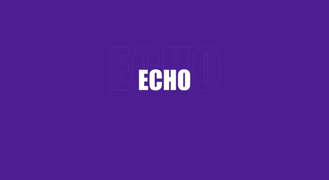 Echo typography motion with pulsing purple animation background