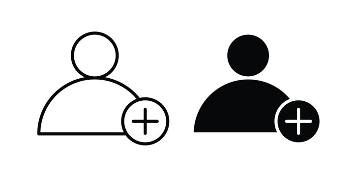 User add icon illustration design vector set in black.
