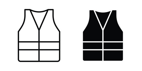 Vest jacket icon illustration design vector set in black. © Bell