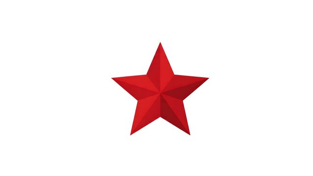Red Star Icon Centered on White Background