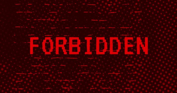 Forbidden text - Red Effect Glitch
