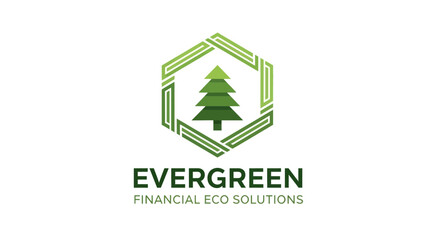 Fototapeta premium Evergreen Financial Eco Solutions Logo Design.