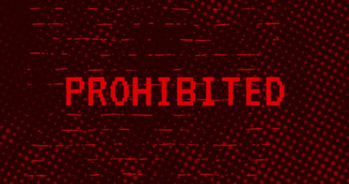 Prohibited text - Red Effect Glitch