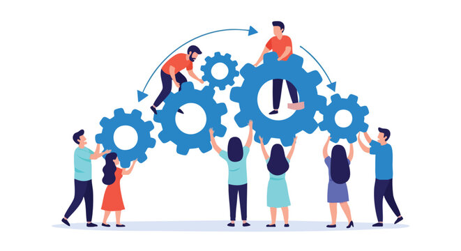 Diverse cross-functional team optimizing complex operational workflows and engineering business synergy for scalable enterprise growth