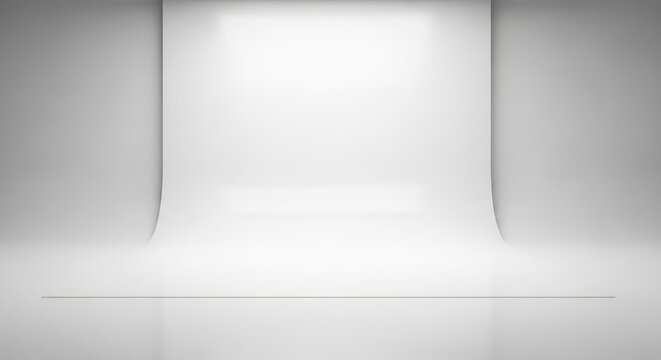 Clean, empty studio backdrop with soft lighting, ready for creative use