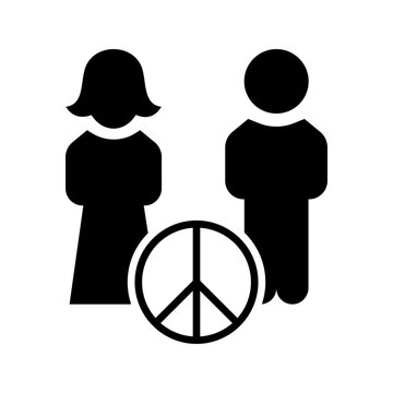 Friendship day icon. Society and holiday filled symbol. Black and white.