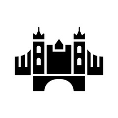 Obraz premium Tower bridge icon. Travel and landmark filled symbol. Black and white.