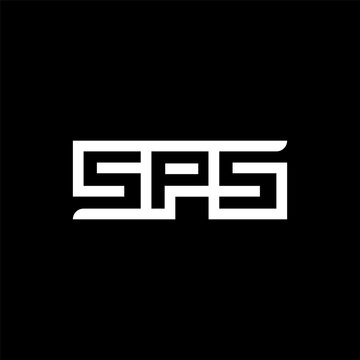 initial letter SPS unique monogram logo black white  color