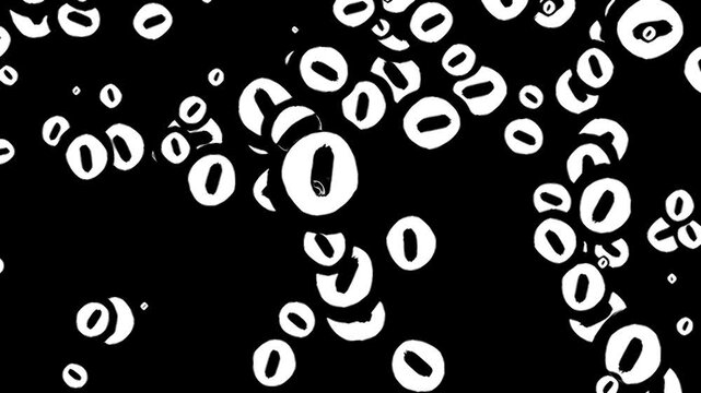 falling minus signs on black background. negative symbols