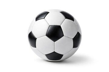 Fototapeta premium Single molded plastic football displayed on a crisp white backdrop