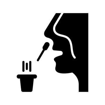 Allergy test icon. Healthcare and allergy testing filled symbol. Black and white.
