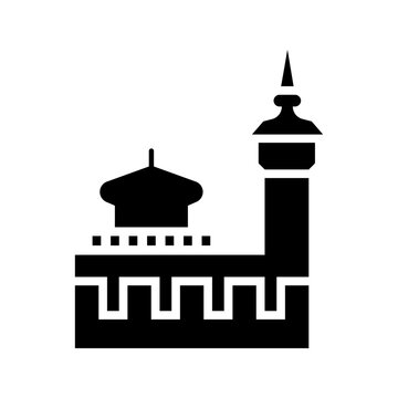 Bastakia district icon. Travel and historic district filled symbol. Black and white.
