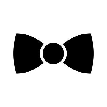 Bow tie icon. Fashion and accessories filled symbol. Black and white.