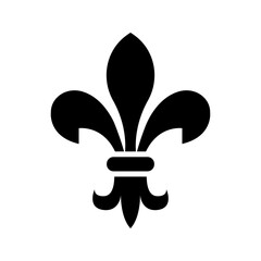 Fleur de lis icon. Culture and heraldry filled symbol. Black and white. © M.Style