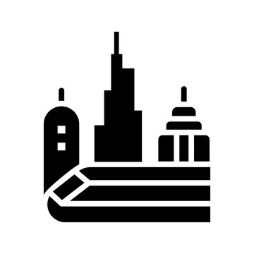 Hyperloop train icon. Industry and hyperloop filled symbol. Black and white.