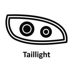 Taillight Vector Icon which can easily modify or edit © Design Linker