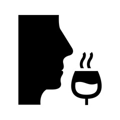 Naklejka premium Wine tasting icon. Food and wine tasting filled symbol. Black and white.