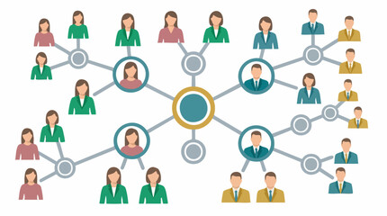 Fototapeta premium Business network concept showing people connected in a hierarchical structure