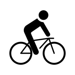 Obraz premium Bicycle rider icon. Transport and cycling filled symbol. Black and white.