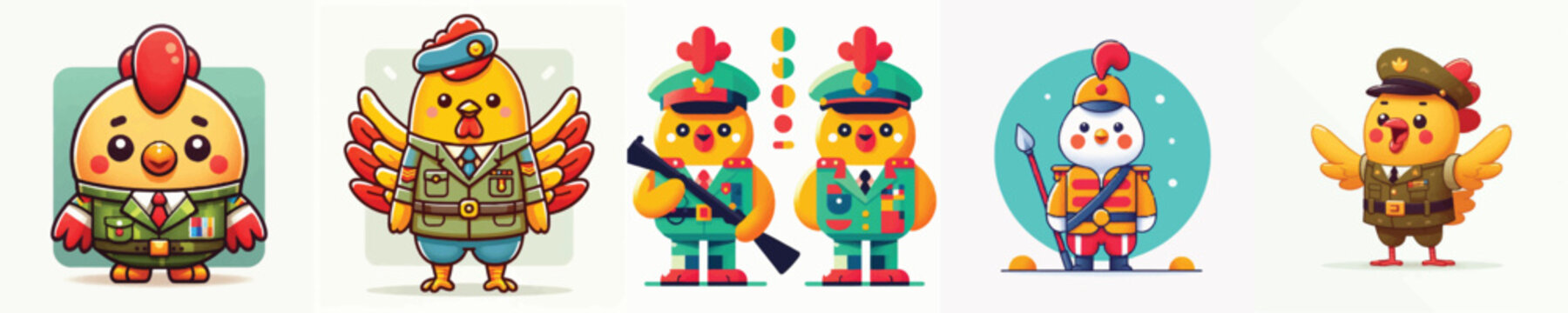 vector of chicken soldier
