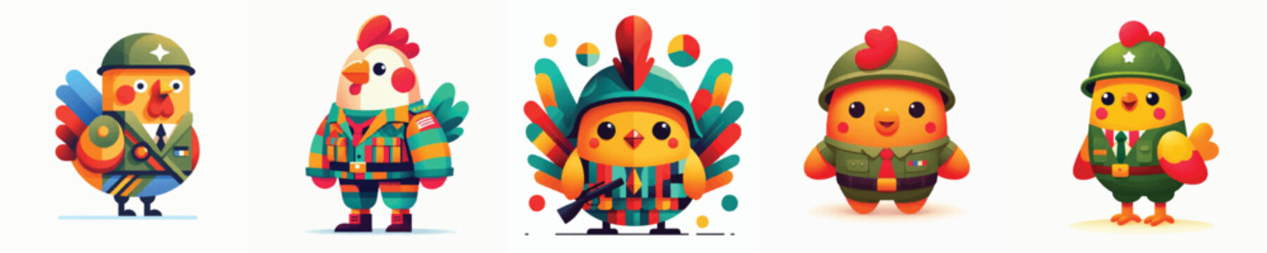 vector of chicken soldier