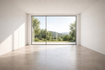 Fototapeta premium Minimalist empty space showcasing a window view
