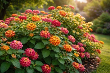 Fototapeta premium Artistic representation of lantana camara suited for enhancing outdoor gardening