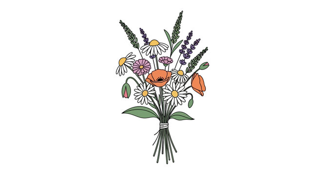 Colorful bouquet of wild flowers.