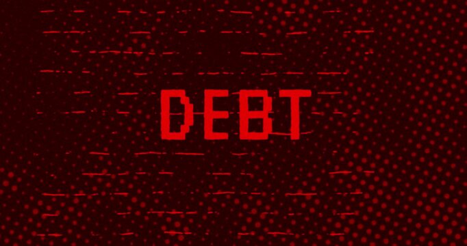Debt text - Red Effect Glitch	