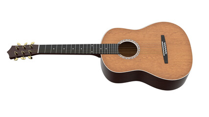 Fototapeta premium Realistic acoustic guitar and violin with bow 3D rendering set.