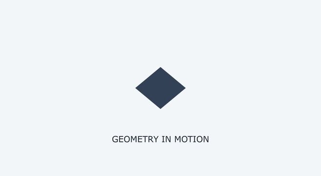Geometry in motion abstract diamond shape minimalist animation