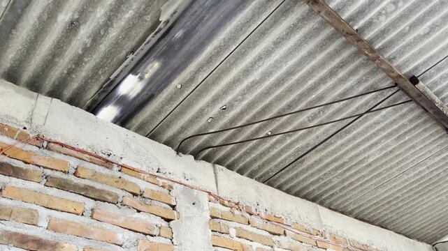 Corrugated Metal Roof Sheet Texture from Below