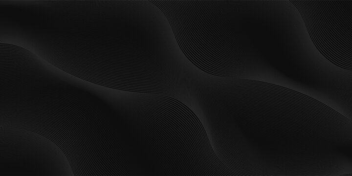 Black oblique straight line background. Masculine dark linear abstract wallpaper. Elegant luxury striped gradient texture. Grey diagonal lines backdrop for flyer, banner, poster, presentation. Vector