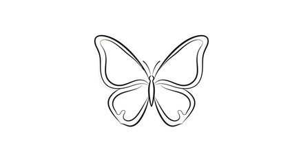 Butterfly Wings Outline Drawing Insect. © Klip