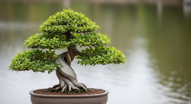 Bonsai Tree Close-Up Minimal Scene